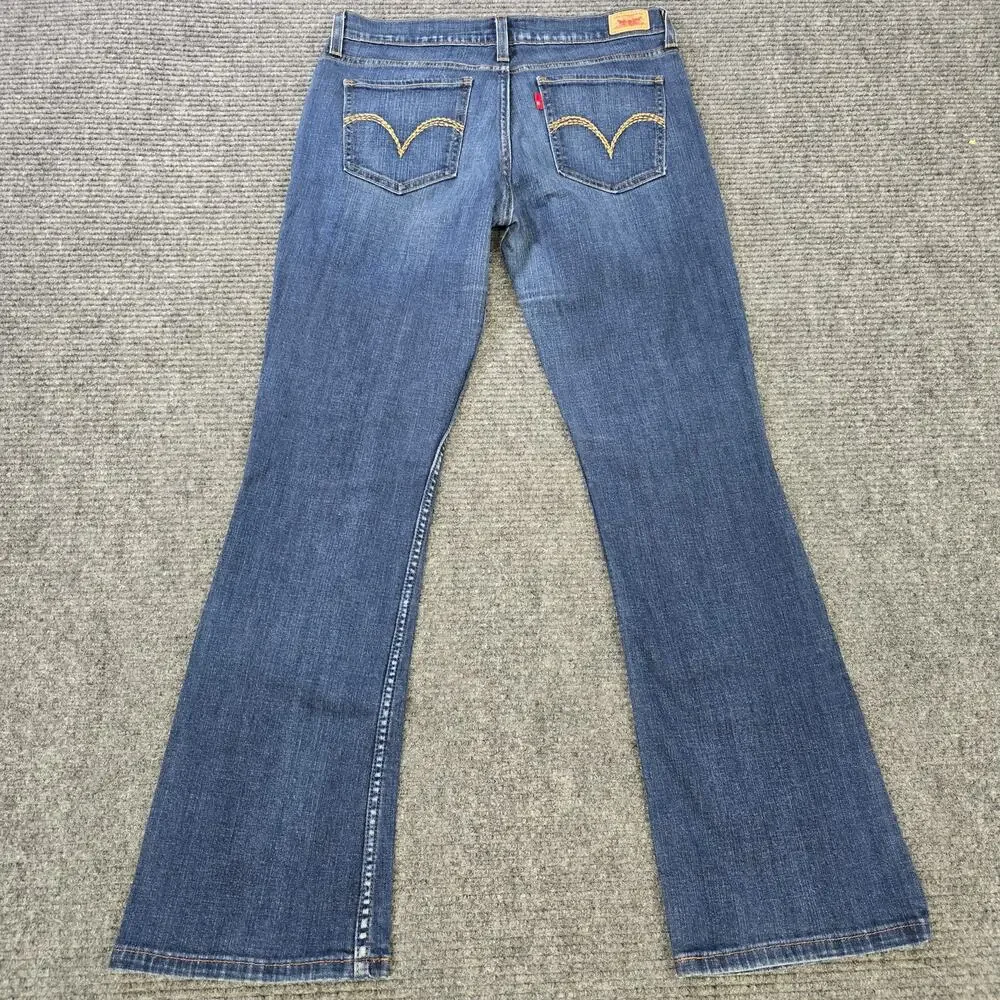 Levi's 524 Too Superlow Jeans Womens 14M 31x31 Blue Bootcut Low Rise Stretch Y2K - Picture 2 of 7